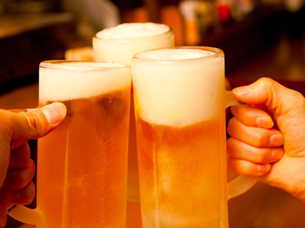 ビールで乾杯