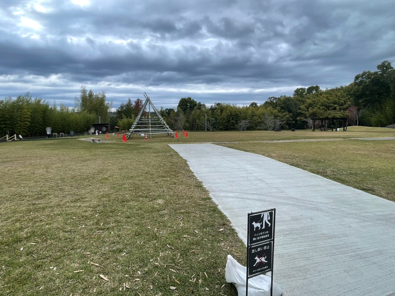 高山竹林園の広場